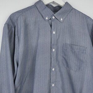 Rue Saint Patrick Dress Shirt Mens XL Blue White Check Long Sleeve Button Down